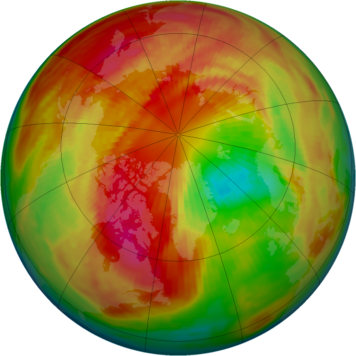 Arctic ozone map for 09 March 1984